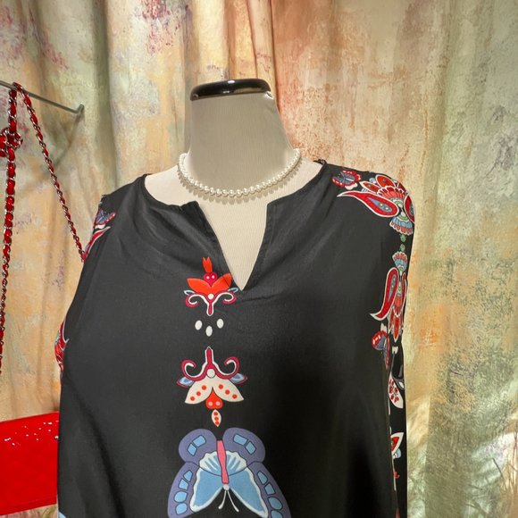 NWOT๐ Retro Design Cotton Mix Maxi A- Line Sleeveless Dress - Picture 4 of 15